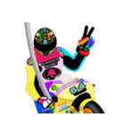 Moto Race Rainbow-colored Riders 64 @04（個別スタンプ：17）