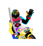 Moto Race Rainbow-colored Riders 64 @04（個別スタンプ：18）