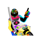 Moto Race Rainbow-colored Riders 64 @04（個別スタンプ：21）