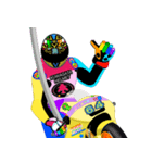 Moto Race Rainbow-colored Riders 64 @04（個別スタンプ：22）