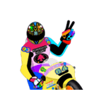 Moto Race Rainbow-colored Riders 64 @04（個別スタンプ：32）