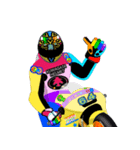 Moto Race Rainbow-colored Riders 64 @04（個別スタンプ：35）