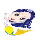 a curly hair Merman（個別スタンプ：6）