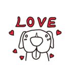 LOVE White dog（個別スタンプ：3）