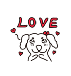 LOVE White dog（個別スタンプ：18）