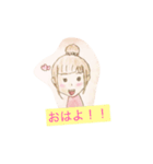 手書き  女の子（個別スタンプ：7）