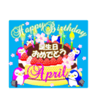 4月の誕生日♥日付入り♥ケーキでお祝い♪2（個別スタンプ：32）