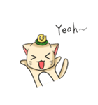 A cat with lotus leaves（個別スタンプ：12）