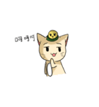 A cat with lotus leaves（個別スタンプ：21）