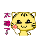 cute striped cat coming（個別スタンプ：14）