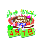 4月♥日付入り☆誕生日ケーキ♥でお祝い♪3（個別スタンプ：7）