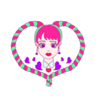 colorful kawaii girl（個別スタンプ：4）