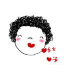 A curly hair girl（個別スタンプ：2）