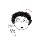 A curly hair girl（個別スタンプ：5）