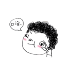 A curly hair girl（個別スタンプ：6）