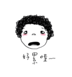 A curly hair girl（個別スタンプ：7）