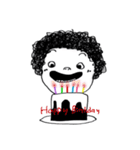 A curly hair girl（個別スタンプ：10）