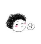 A curly hair girl（個別スタンプ：17）