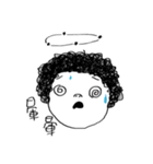 A curly hair girl（個別スタンプ：22）