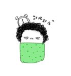 A curly hair girl（個別スタンプ：25）