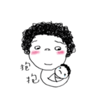 A curly hair girl（個別スタンプ：37）