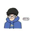 Blue Hoodie boy（個別スタンプ：2）