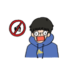 Blue Hoodie boy（個別スタンプ：31）