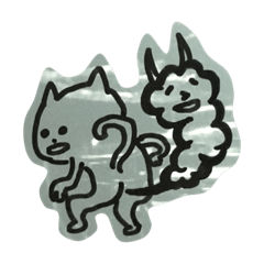 [LINEスタンプ] freehand drawing cat