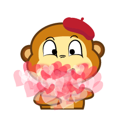 [LINEスタンプ] Monkeys_Valentine_animate_01の画像（メイン）