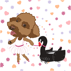 [LINEスタンプ] ballerina TUTU and black swan PETTI