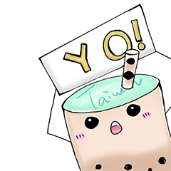 [LINEスタンプ] Follow bubble tea to eat and move