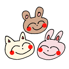 [LINEスタンプ] くまとねことうさ