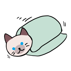 [LINEスタンプ] 寝起きの悪いシャム猫