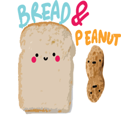 [LINEスタンプ] BREAD AND PEANUT