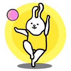 [LINEスタンプ] 新体操踊るウサギのウサコダ