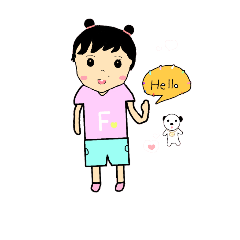 [LINEスタンプ] Little girl＆Cute dog