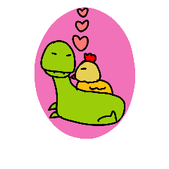 [LINEスタンプ] Hen And Dinosaur