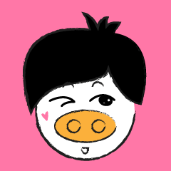 [LINEスタンプ] hair pig