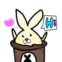 [LINEスタンプ] Potted plants Quiet rabbits