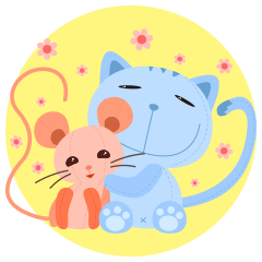 [LINEスタンプ] cat ＆ mouse sweet love