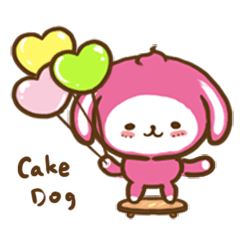 [LINEスタンプ] Cake Dog love you so much