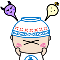 [LINEスタンプ] ricebowlhead emoji (ENG version)の画像（メイン）