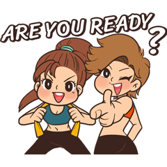 [LINEスタンプ] Chuji : girls workout part 2