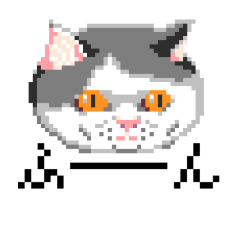 [LINEスタンプ] 猫のドット絵