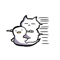 [LINEスタンプ] おまるに乗ったネコ