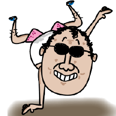 [LINEスタンプ] Curly Hair Uncle (7.0)