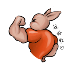 [LINEスタンプ] Strong Muscle Rabbit