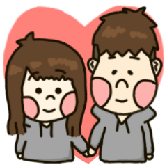 [LINEスタンプ] Close and long distance love daily