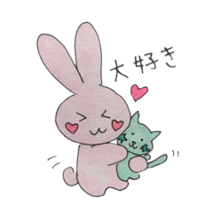 [LINEスタンプ] うさぎとねこの毎日