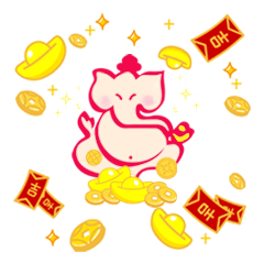 [LINEスタンプ] May you bring in wealth and riches.